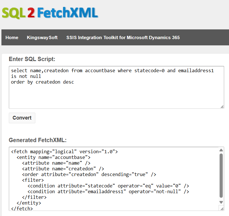 image-10 SQL Sorgularınızı nasıl Fetch XML e çevirebilirsiniz?