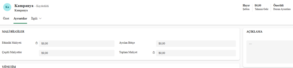 image-3 MICROSOFT DYNAMICS CRM PAZARLAMA MODÜLÜ (3) Kampanya Ekranı